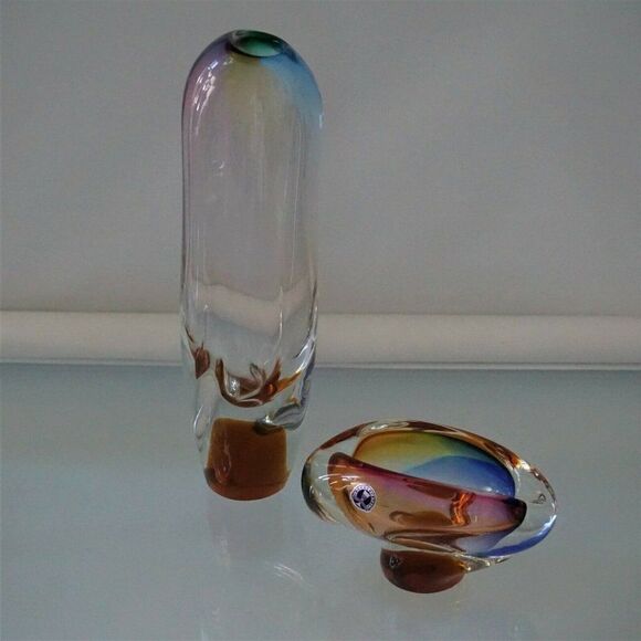 Vintage Bohemian Czech Borocrystal Art Glass Set Josef Rozinek Design Novy Bor - Picture 3 of 12